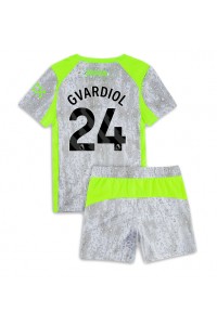 Manchester City Josko Gvardiol #24 Babyklær Tredje Fotballdrakt til barn 2025-26 Korte ermer (+ Korte bukser)